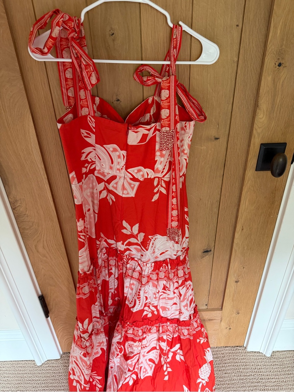 FARM Rio Red and White Tropical Print Maxi Dress - Picture 3 of 4